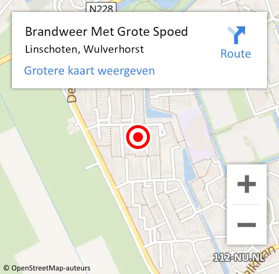 Locatie op kaart van de 112 melding: Brandweer Met Grote Spoed Naar Linschoten, Wulverhorst op 20 maart 2022 02:22