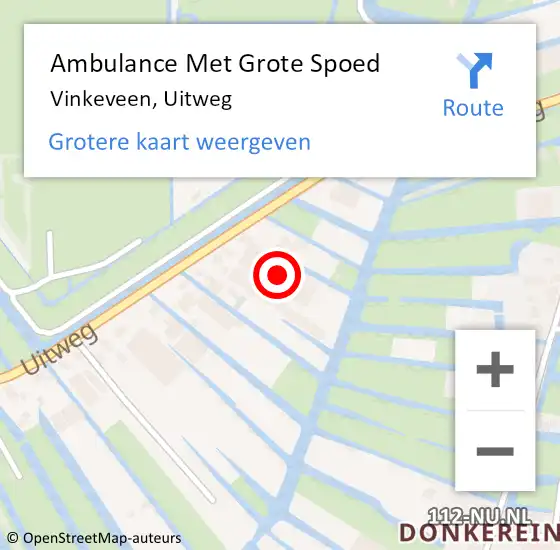 Locatie op kaart van de 112 melding: Ambulance Met Grote Spoed Naar Vinkeveen, Uitweg op 20 maart 2022 02:57