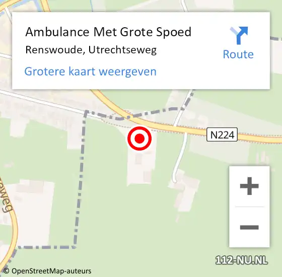 Locatie op kaart van de 112 melding: Ambulance Met Grote Spoed Naar Renswoude, Utrechtseweg op 20 maart 2022 03:19