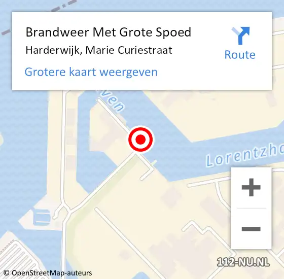 Locatie op kaart van de 112 melding: Brandweer Met Grote Spoed Naar Harderwijk, Marie Curiestraat op 20 maart 2022 03:28