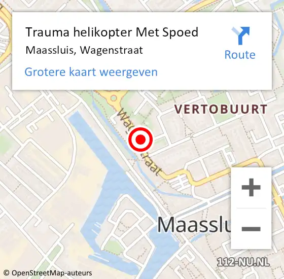 Locatie op kaart van de 112 melding: Trauma helikopter Met Spoed Naar Maassluis, Wagenstraat op 20 maart 2022 03:29