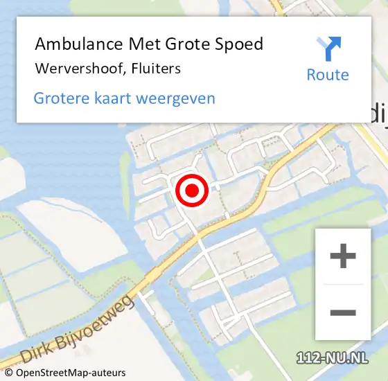 Locatie op kaart van de 112 melding: Ambulance Met Grote Spoed Naar Wervershoof, Fluiters op 20 maart 2022 03:33