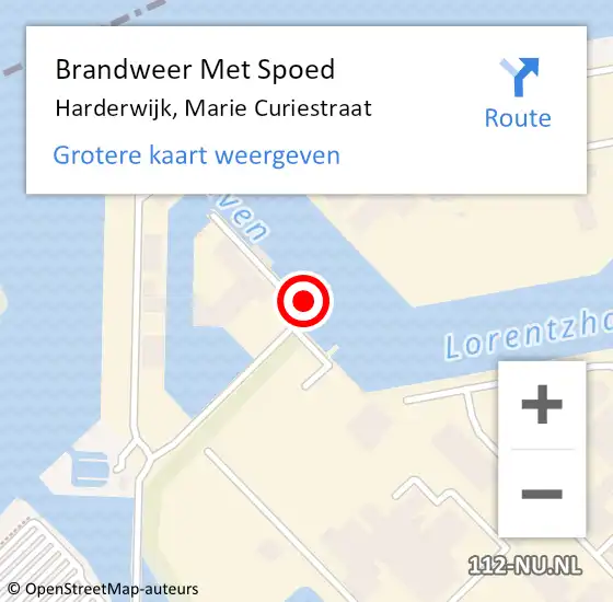 Locatie op kaart van de 112 melding: Brandweer Met Spoed Naar Harderwijk, Marie Curiestraat op 20 maart 2022 04:04