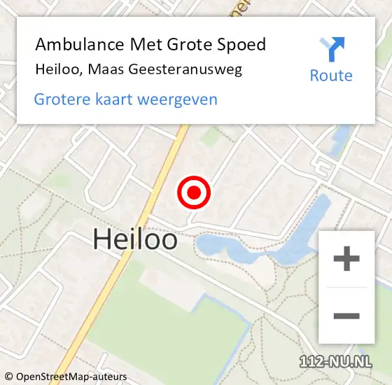 Locatie op kaart van de 112 melding: Ambulance Met Grote Spoed Naar Heiloo, Maas Geesteranusweg op 20 maart 2022 04:09