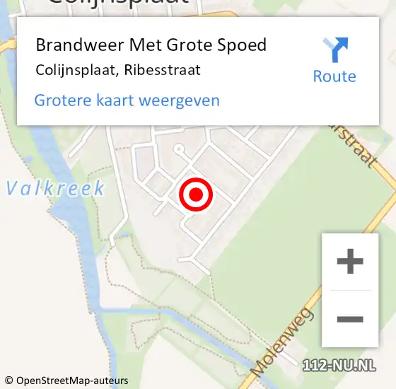 Locatie op kaart van de 112 melding: Brandweer Met Grote Spoed Naar Colijnsplaat, Ribesstraat op 20 maart 2022 05:42