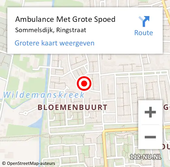 Locatie op kaart van de 112 melding: Ambulance Met Grote Spoed Naar Sommelsdijk, Ringstraat op 20 maart 2022 06:43