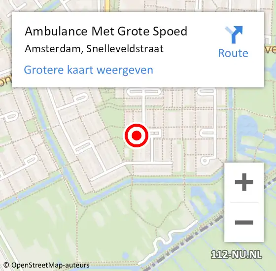 Locatie op kaart van de 112 melding: Ambulance Met Grote Spoed Naar Amsterdam-Zuidoost, Snelleveldstraat op 20 maart 2022 07:30