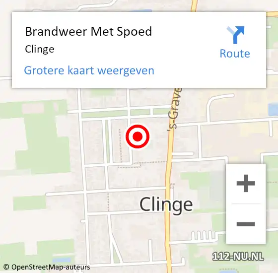 Locatie op kaart van de 112 melding: Brandweer Met Spoed Naar Clinge op 20 maart 2022 07:46