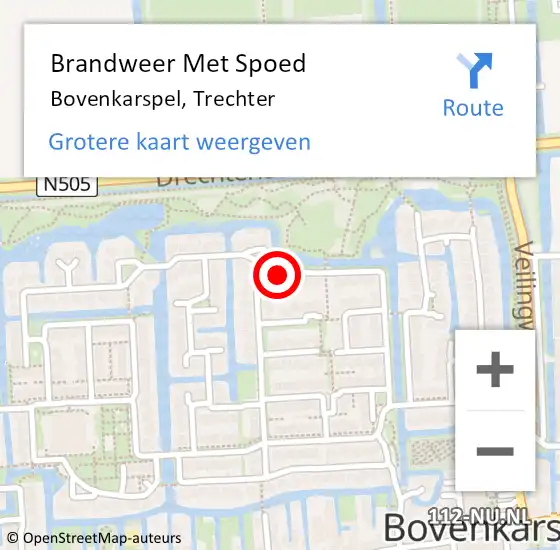 Locatie op kaart van de 112 melding: Brandweer Met Spoed Naar Bovenkarspel, Trechter op 20 maart 2022 09:26