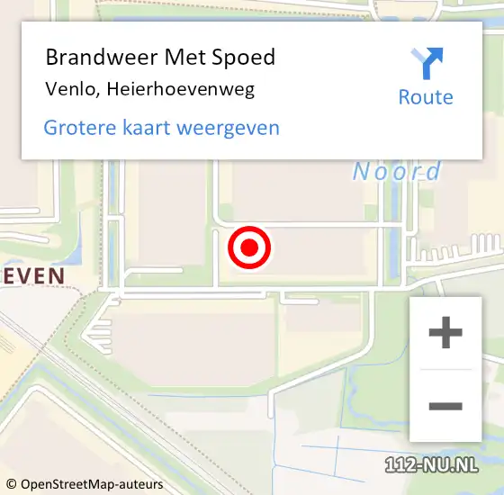 Locatie op kaart van de 112 melding: Brandweer Met Spoed Naar Venlo, Heierhoevenweg op 20 maart 2022 09:59