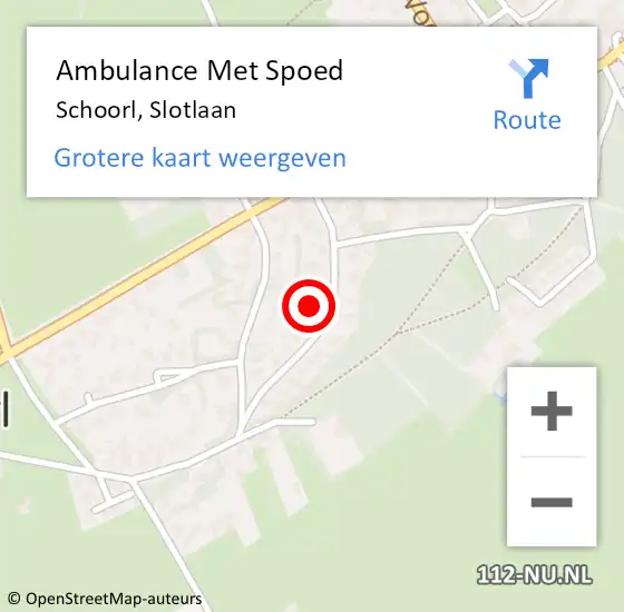 Locatie op kaart van de 112 melding: Ambulance Met Spoed Naar Schoorl, Slotlaan op 20 maart 2022 10:16