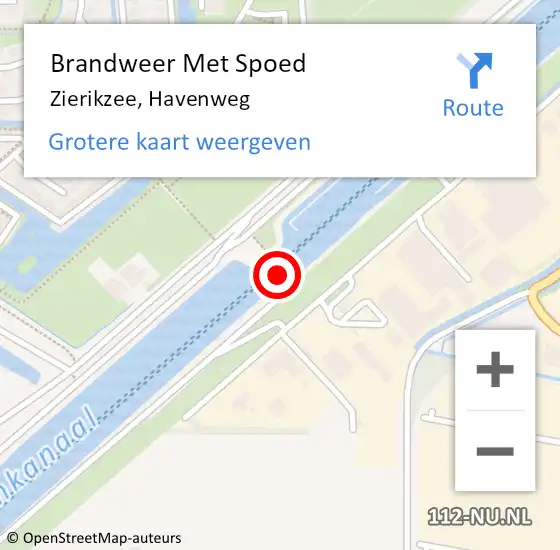 Locatie op kaart van de 112 melding: Brandweer Met Spoed Naar Zierikzee, Havenweg op 20 maart 2022 10:33