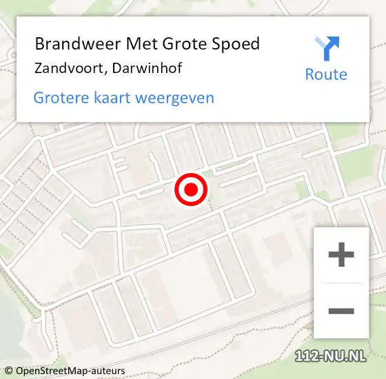 Locatie op kaart van de 112 melding: Brandweer Met Grote Spoed Naar Zandvoort, Darwinhof op 20 maart 2022 11:15