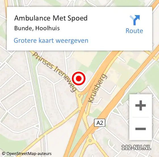 Locatie op kaart van de 112 melding: Ambulance Met Spoed Naar Bunde, Hoolhuis op 11 juli 2014 15:57