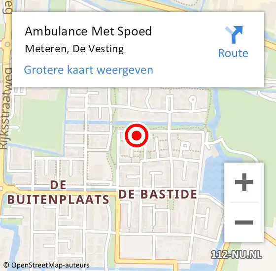 Locatie op kaart van de 112 melding: Ambulance Met Spoed Naar Meteren, De Vesting op 20 maart 2022 12:52