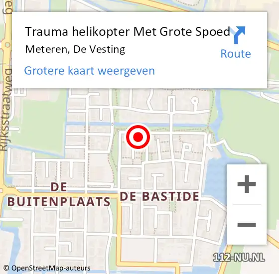 Locatie op kaart van de 112 melding: Trauma helikopter Met Grote Spoed Naar Meteren, De Vesting op 20 maart 2022 12:53