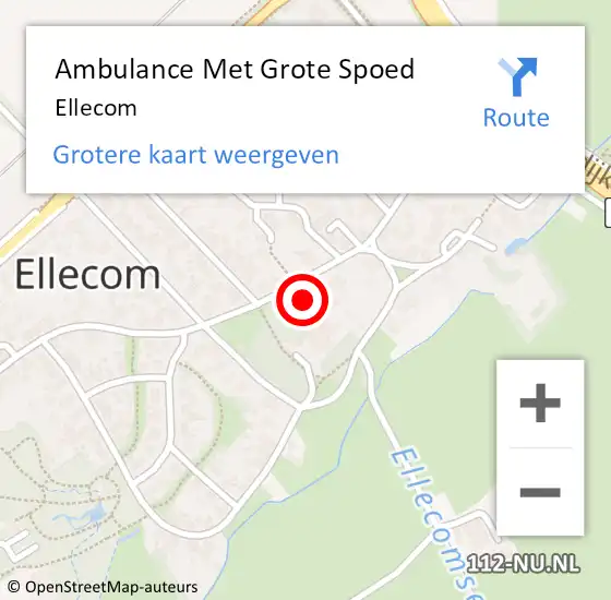 Locatie op kaart van de 112 melding: Ambulance Met Grote Spoed Naar Ellecom op 20 maart 2022 12:57