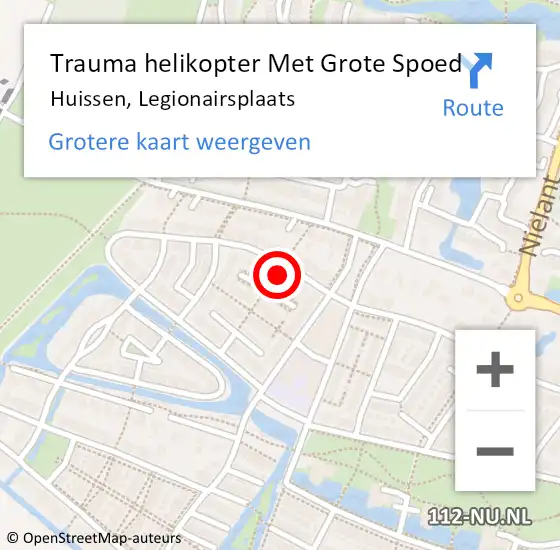 Locatie op kaart van de 112 melding: Trauma helikopter Met Grote Spoed Naar Huissen, Legionairsplaats op 20 maart 2022 13:11