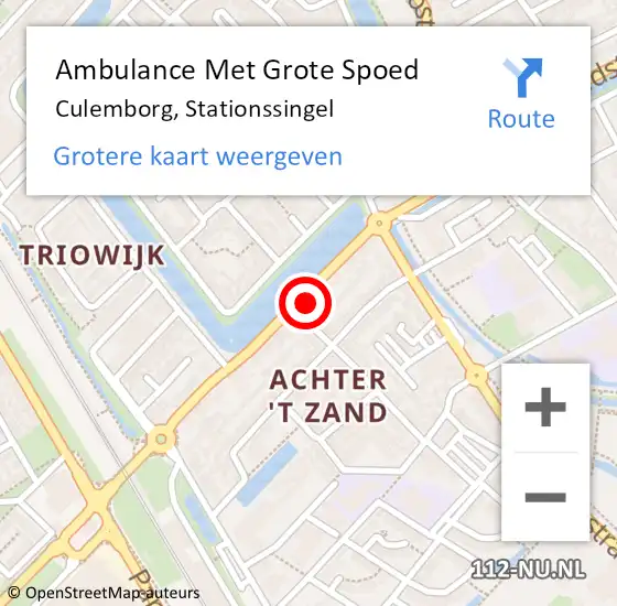 Locatie op kaart van de 112 melding: Ambulance Met Grote Spoed Naar Culemborg, Stationssingel op 20 maart 2022 13:12