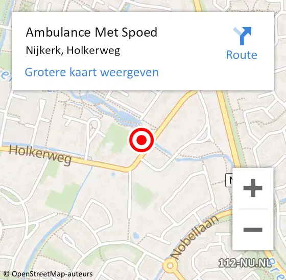 Locatie op kaart van de 112 melding: Ambulance Met Spoed Naar Nijkerk, Holkerweg op 20 maart 2022 13:19