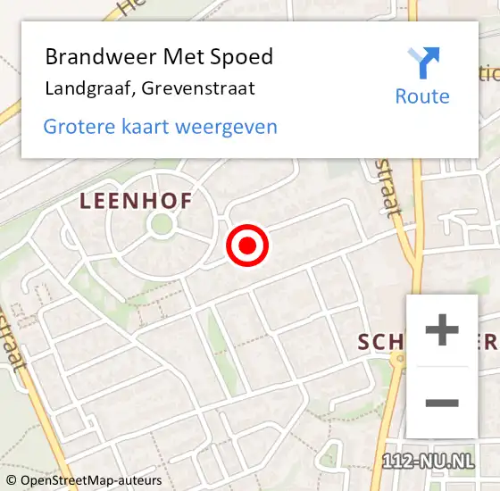 Locatie op kaart van de 112 melding: Brandweer Met Spoed Naar Landgraaf, Grevenstraat op 20 maart 2022 13:34