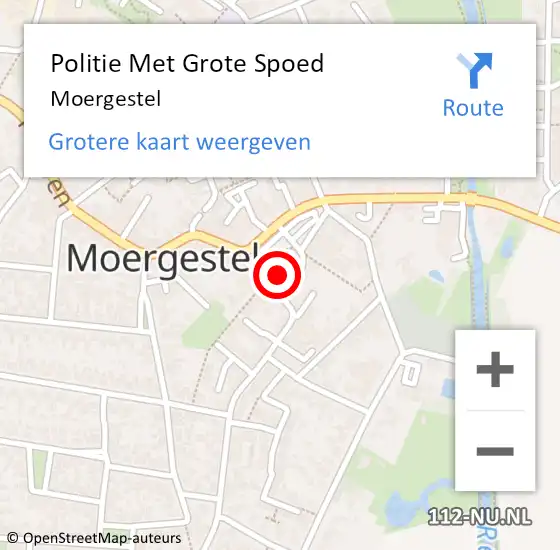 Locatie op kaart van de 112 melding: Politie Met Grote Spoed Naar Moergestel op 20 maart 2022 13:40