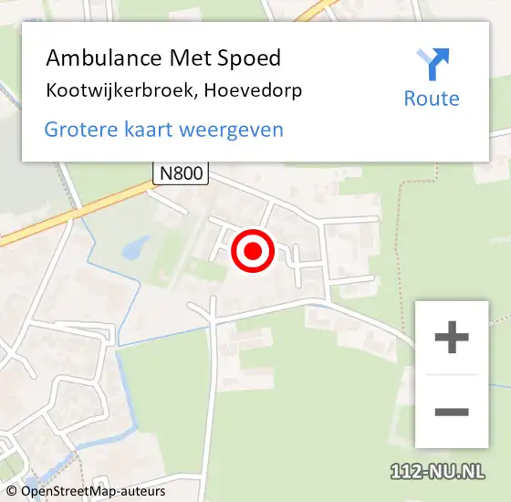 Locatie op kaart van de 112 melding: Ambulance Met Spoed Naar Kootwijkerbroek, Hoevedorp op 20 maart 2022 13:43