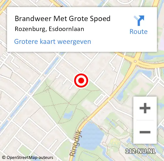 Locatie op kaart van de 112 melding: Brandweer Met Grote Spoed Naar Rozenburg, Esdoornlaan op 20 maart 2022 14:31