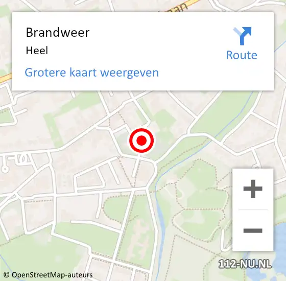 Locatie op kaart van de 112 melding: Brandweer Heel op 20 maart 2022 15:02