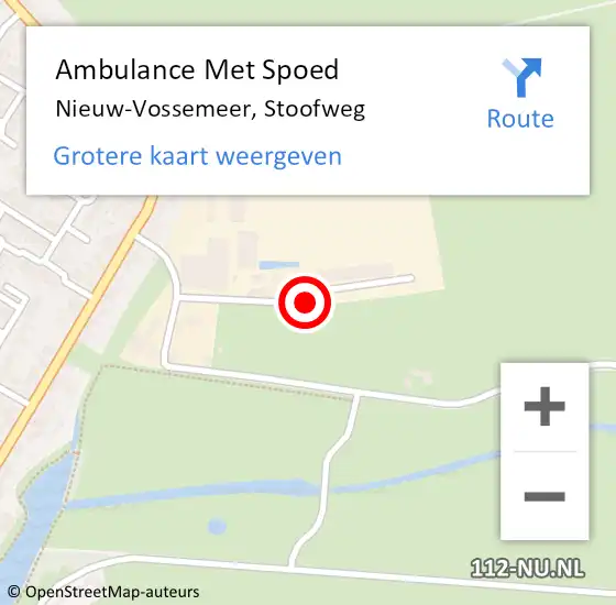 Locatie op kaart van de 112 melding: Ambulance Met Spoed Naar Nieuw-Vossemeer, Stoofweg op 11 juli 2014 16:09