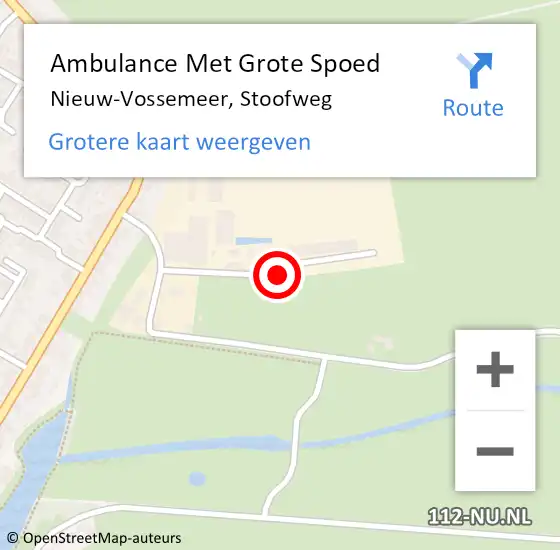 Locatie op kaart van de 112 melding: Ambulance Met Grote Spoed Naar Nieuw-Vossemeer, Stoofweg op 11 juli 2014 16:12