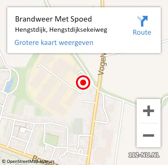 Locatie op kaart van de 112 melding: Brandweer Met Spoed Naar Hengstdijk, Hengstdijksekeiweg op 20 maart 2022 16:41