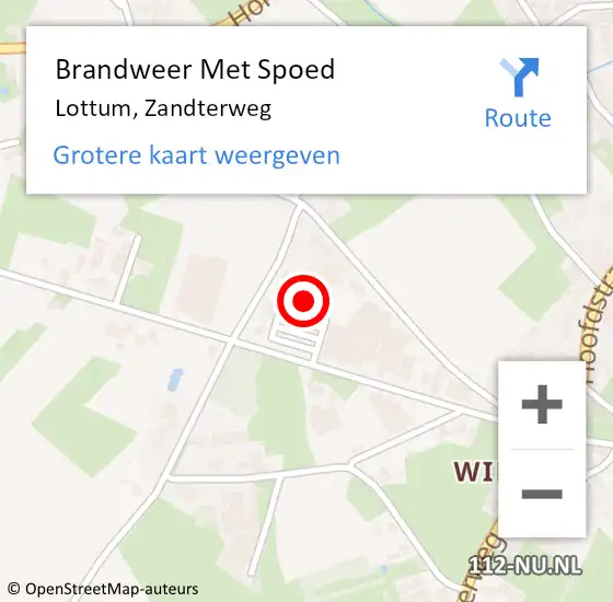 Locatie op kaart van de 112 melding: Brandweer Met Spoed Naar Lottum, Zandterweg op 20 maart 2022 17:02