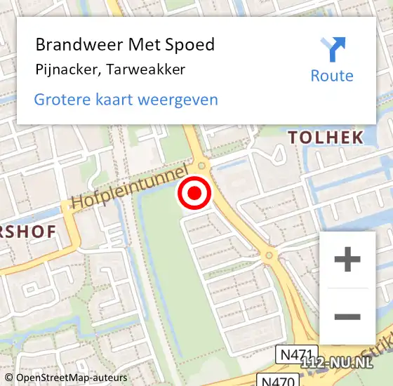 Locatie op kaart van de 112 melding: Brandweer Met Spoed Naar Pijnacker, Tarweakker op 20 maart 2022 17:34