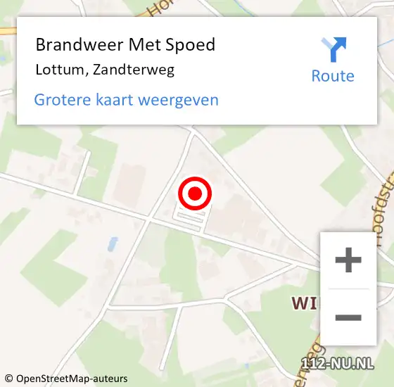 Locatie op kaart van de 112 melding: Brandweer Met Spoed Naar Lottum, Zandterweg op 20 maart 2022 17:35