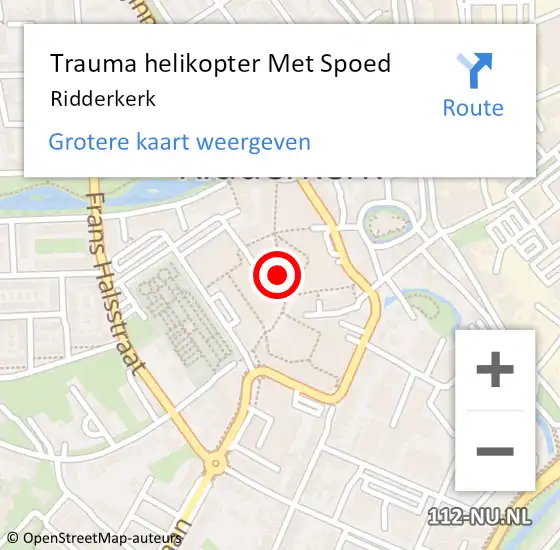 Locatie op kaart van de 112 melding: Trauma helikopter Met Spoed Naar Ridderkerk op 20 maart 2022 17:57