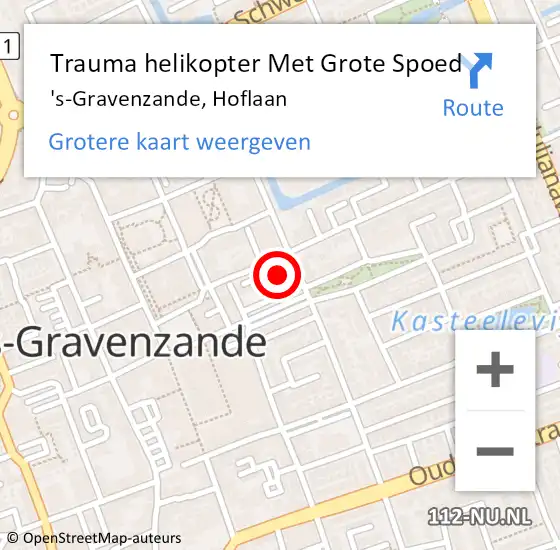 Locatie op kaart van de 112 melding: Trauma helikopter Met Grote Spoed Naar 's-Gravenzande, Hoflaan op 20 maart 2022 18:46