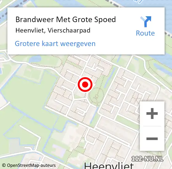 Locatie op kaart van de 112 melding: Brandweer Met Grote Spoed Naar Heenvliet, Vierschaarpad op 20 maart 2022 18:59