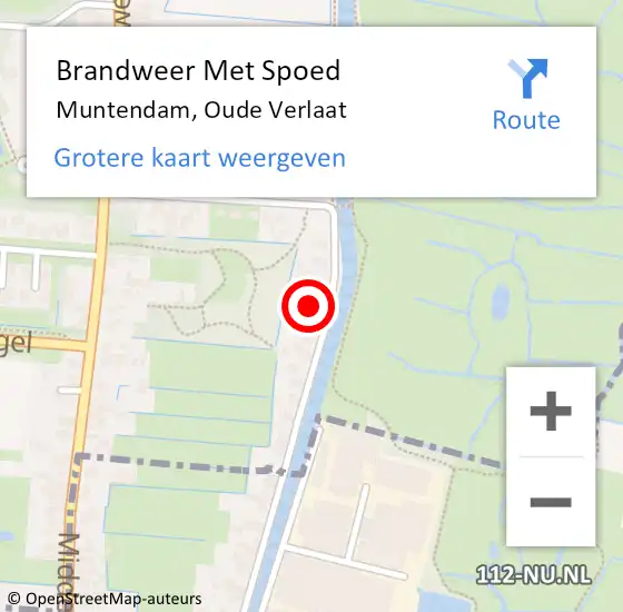 Locatie op kaart van de 112 melding: Brandweer Met Spoed Naar Muntendam, Oude Verlaat op 20 maart 2022 19:11