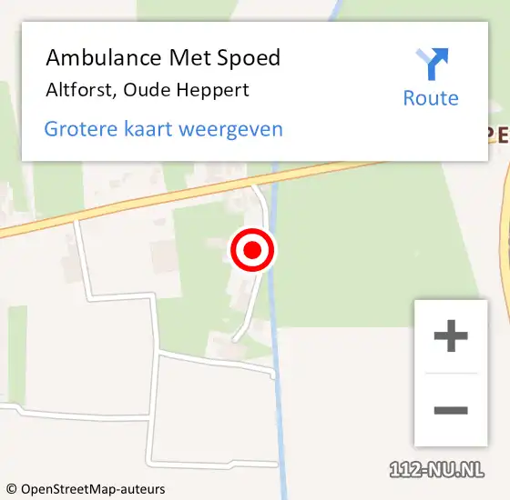 Locatie op kaart van de 112 melding: Ambulance Met Spoed Naar Altforst, Oude Heppert op 20 maart 2022 19:50