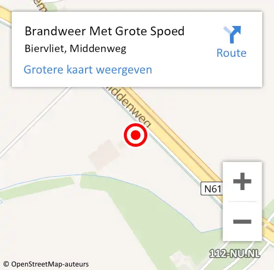 Locatie op kaart van de 112 melding: Brandweer Met Grote Spoed Naar Biervliet, Middenweg op 20 maart 2022 20:18