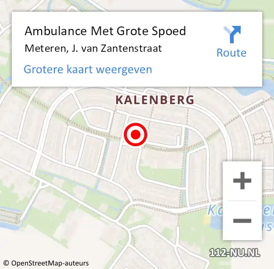 Locatie op kaart van de 112 melding: Ambulance Met Grote Spoed Naar Meteren, J. van Zantenstraat op 20 maart 2022 20:30