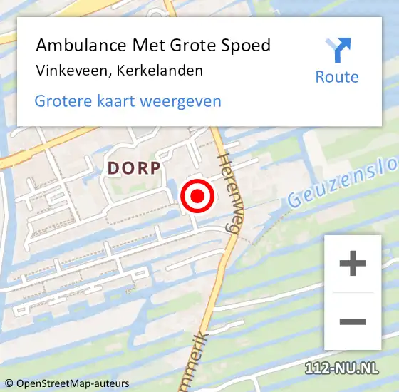 Locatie op kaart van de 112 melding: Ambulance Met Grote Spoed Naar Vinkeveen, Kerkelanden op 20 maart 2022 20:33