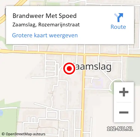 Locatie op kaart van de 112 melding: Brandweer Met Spoed Naar Zaamslag, Rozemarijnstraat op 20 maart 2022 20:42