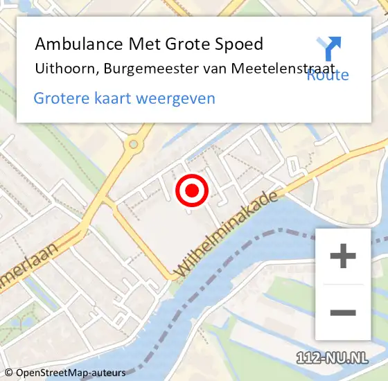 Locatie op kaart van de 112 melding: Ambulance Met Grote Spoed Naar Uithoorn, Burgemeester van Meetelenstraat op 20 maart 2022 21:13