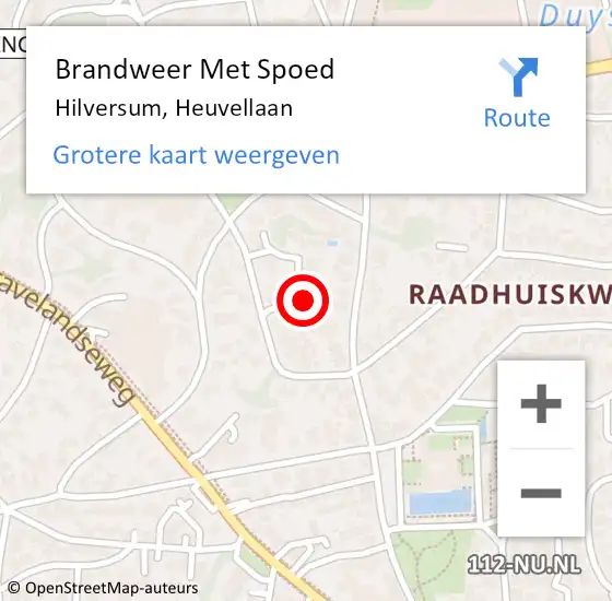 Locatie op kaart van de 112 melding: Brandweer Met Spoed Naar Hilversum, Heuvellaan op 20 maart 2022 21:23