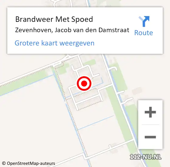 Locatie op kaart van de 112 melding: Brandweer Met Spoed Naar Zevenhoven, Jacob van den Damstraat op 20 maart 2022 22:12