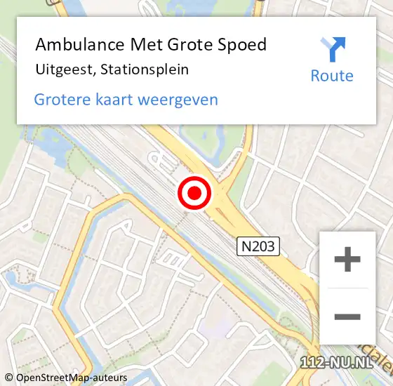 Locatie op kaart van de 112 melding: Ambulance Met Grote Spoed Naar Uitgeest, Stationsplein op 20 maart 2022 22:19