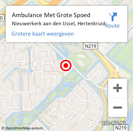 Locatie op kaart van de 112 melding: Ambulance Met Grote Spoed Naar Nieuwerkerk aan den IJssel, Hertenkruid op 21 maart 2022 05:29