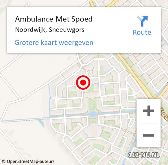 Locatie op kaart van de 112 melding: Ambulance Met Spoed Naar Noordwijk, Sneeuwgors op 21 maart 2022 05:31